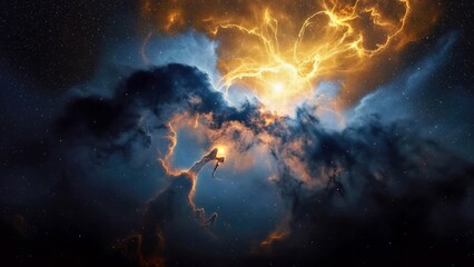 Dramatic Nebula Space Scene With Bright Starburst and Cosmic Dust Clouds.jpg