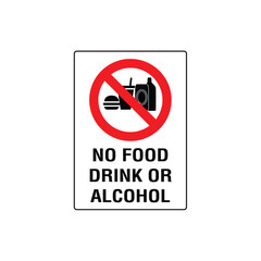 No Food Drink Or Alcohol Prohibited Sign
