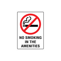 No Smoking In The Amenities Prohibition Sign
