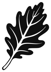 Obraz premium Silhouette of an Oak Leaf Vector Illustration Isolated on White Background