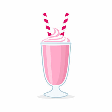 Flat Design Milkshake for Two Icon