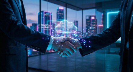 Business handshake cloud computing digital transformation