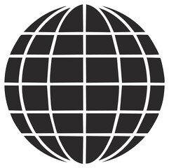 Simplified Globe Grid Illustration Graphic Design Template Element Symbol