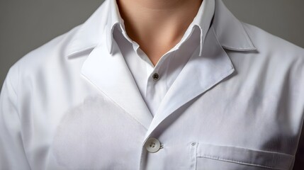 Crisp white professional laboratory coat detail clean medical science attire