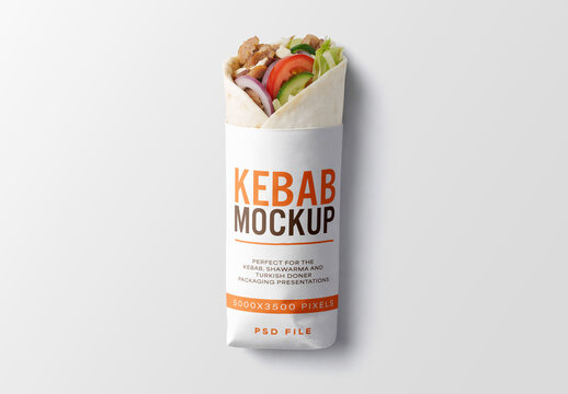 Kebab Roll Packaging Mockup for Creative Design and Branding Projects