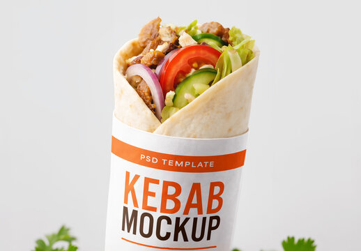 Kebab Roll Packaging Mockup for Creative Design and Branding Projects