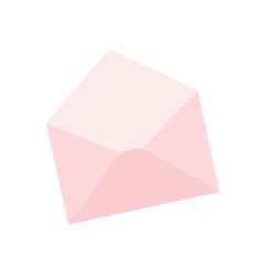 Simple pink open envelope vector illustration for mail, communication, and message concepts.