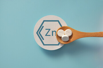 Zinc Mineral Supplement Concept with Crystal Shape