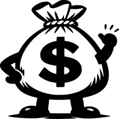 Dollar symbol inside a money bag representing wealth, finance, and investment concepts