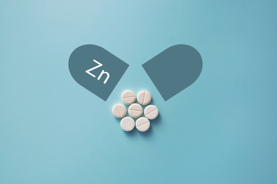 Zinc Supplement Capsules and Pills Concept