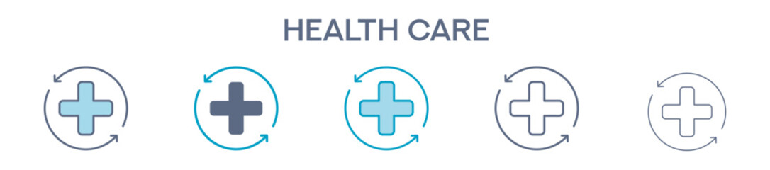 Obraz premium Healthcare Element For Design Graphic - Multi Styles. Vector Illustration Of Two Colored And Black. Multiple Icons Designs Can Be Used For Mobile, Ui, Web 