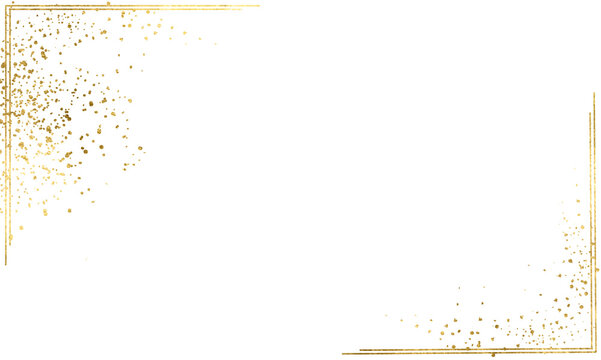 Abstract Shiny Gold Glitter design element. Gold Glitter Frame Texture Gold Foil Effect Border, Garbage, Gold For Wedding greeting card and invitation. Luxury Background design Gold Leaf, Frame PNG.