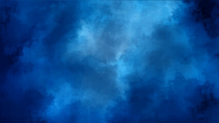 An abstract dark blue sky background with texture of storm clouds and white smoke motion over a night nature backdrop © Zìyóu