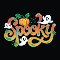 Spooky Halloween Typography T-shirt Design