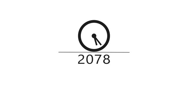 New year clock icon illustration. Countdown timer clock symbol. 2078 clock timer.