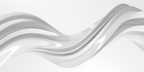 Obraz premium Elegant abstract white wave form with smooth curves for modern design. 3d render