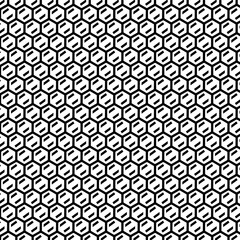 Seamless Black and White Hexagon Geometric Pattern Background