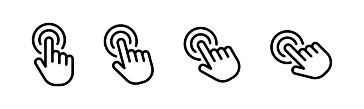 Click hand cursor icon set