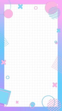 Cute and pop frame background with gradient geometric pattern