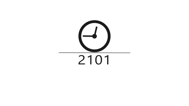 New year clock icon illustration. Countdown timer clock symbol. 2101 clock timer.
