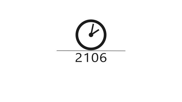 New year clock icon illustration. Countdown timer clock symbol. 2107 clock timer.