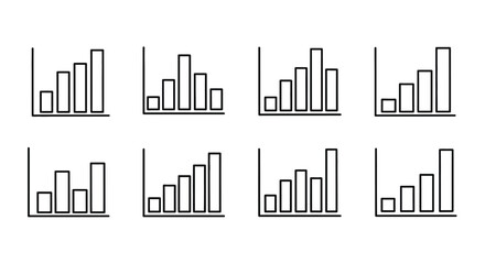 Obraz premium Collection of statistical bar graphs Vector