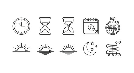 Various time management icons Vector
