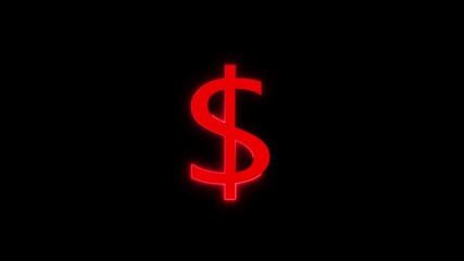 Business and finance conceptual neon light dollar icon for fintech investment, digital currency and financial success concept animation - Powered by Adobe