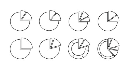 Collection of pie charts in various styles Vector