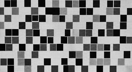 Fototapeta premium Abstract Black and White Geometric Pattern with Various Textures and Shapes