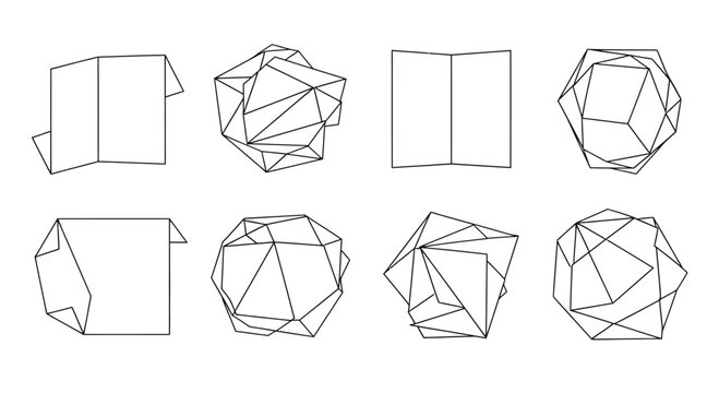 Geometric folding and structural designs Vector