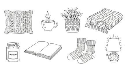 Cozy indoor essentials for relaxation Vector