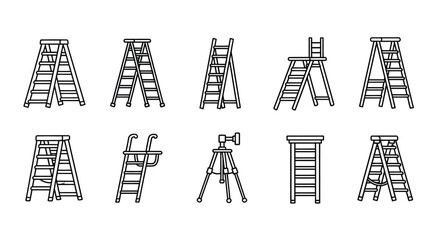 Collection of various ladders Vector © mahafuza