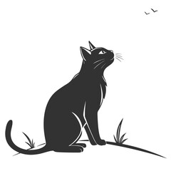 Black cat silhouette © Sa