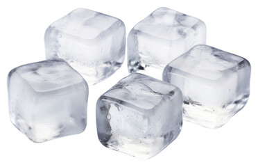Obraz premium PNG Clear ice cubes on white