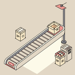 Obraz premium Industrial conveyor belt system