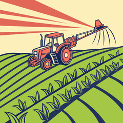 Agricultural machinery in action