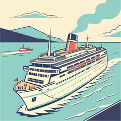 Cruise ship sailing