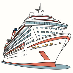 Illustrated cruise ship