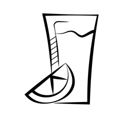 Summer Hand Drawing on element with white background