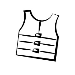 Summer Hand Drawing on element with white background