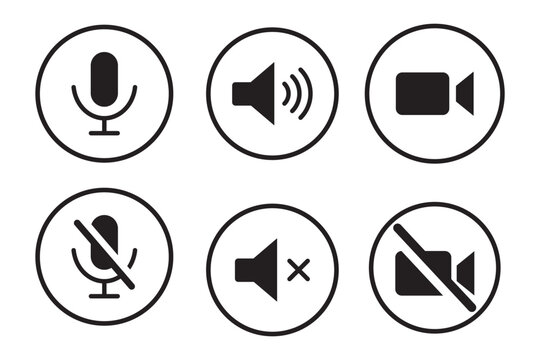 Sound control simplicity with mute options for your project sounds, volume up and down icons in a clean, modern style for apps and websites.