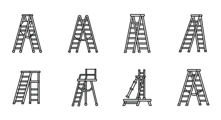 Various types of ladders © mahafuza