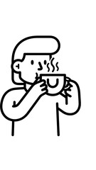 Obraz premium smiling man drinking hot coffee