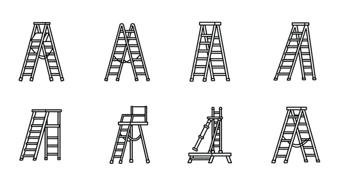 Various types of ladders