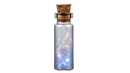 Tiny glass vial with stardust glitter and cork stopper