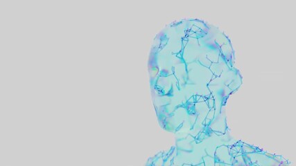 the looped animation. the technology of the future. glass head