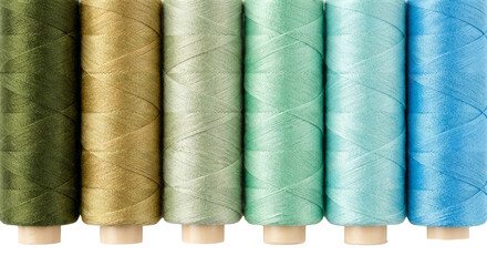 Colorful Thread Spools - Green, Gold, Teal, Blue