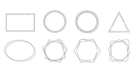 Geometric shapes with intersecting lines Vector