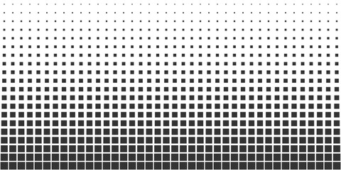 Uniform square halftone gradient from small to large blocks
